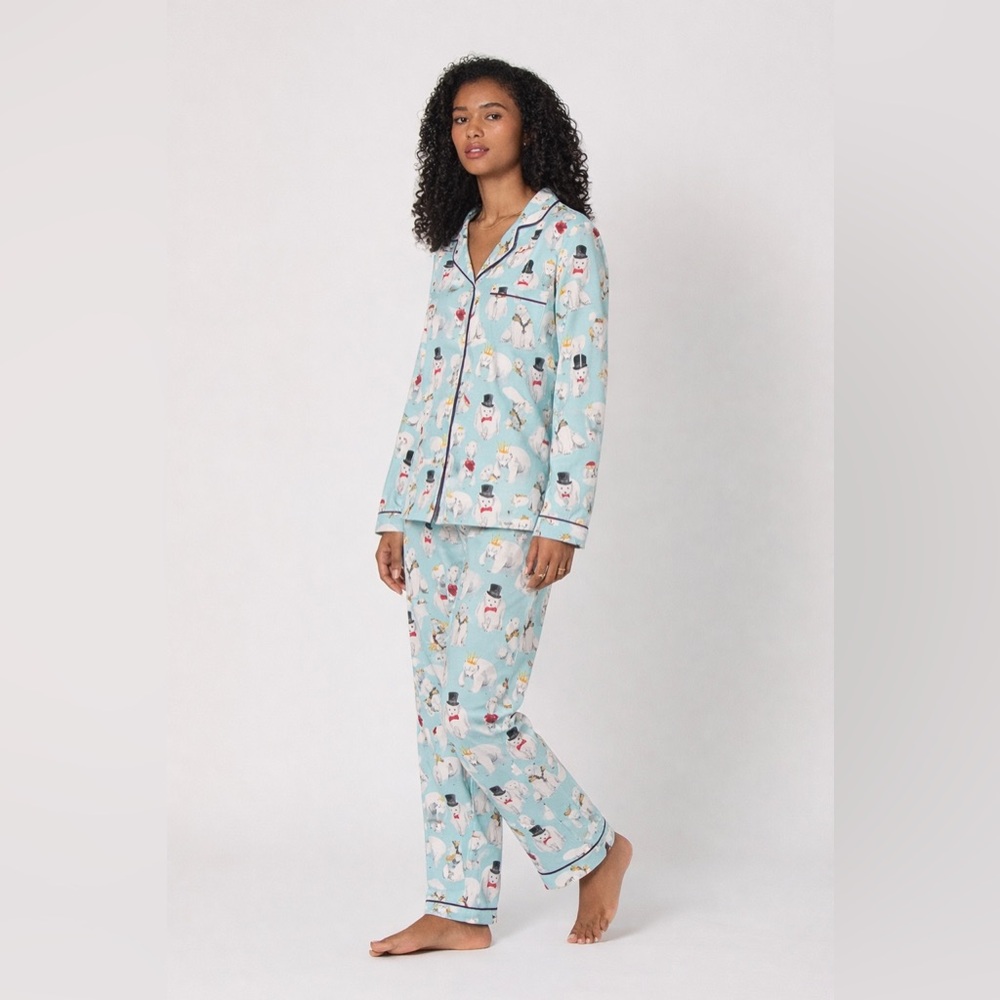BedHead Pajamas M Organic Cotton Polar Bear Print Made USA